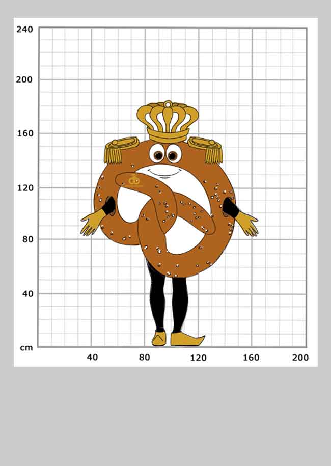 Entwurf Großkostüm Brezel